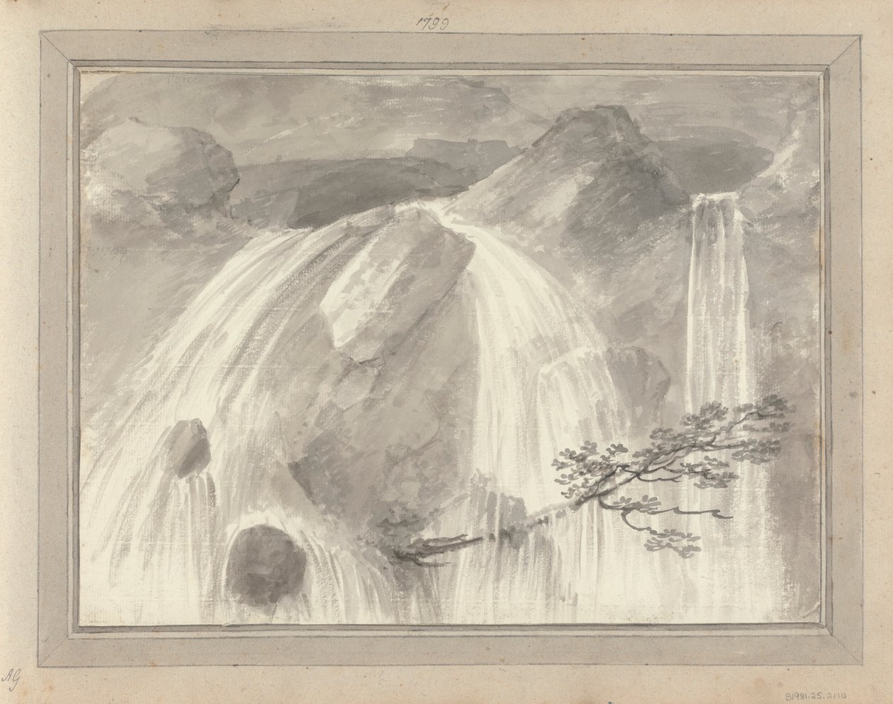 Views in England, Scotland and Wales: Waterfall, Views in 1799 by Amos Green