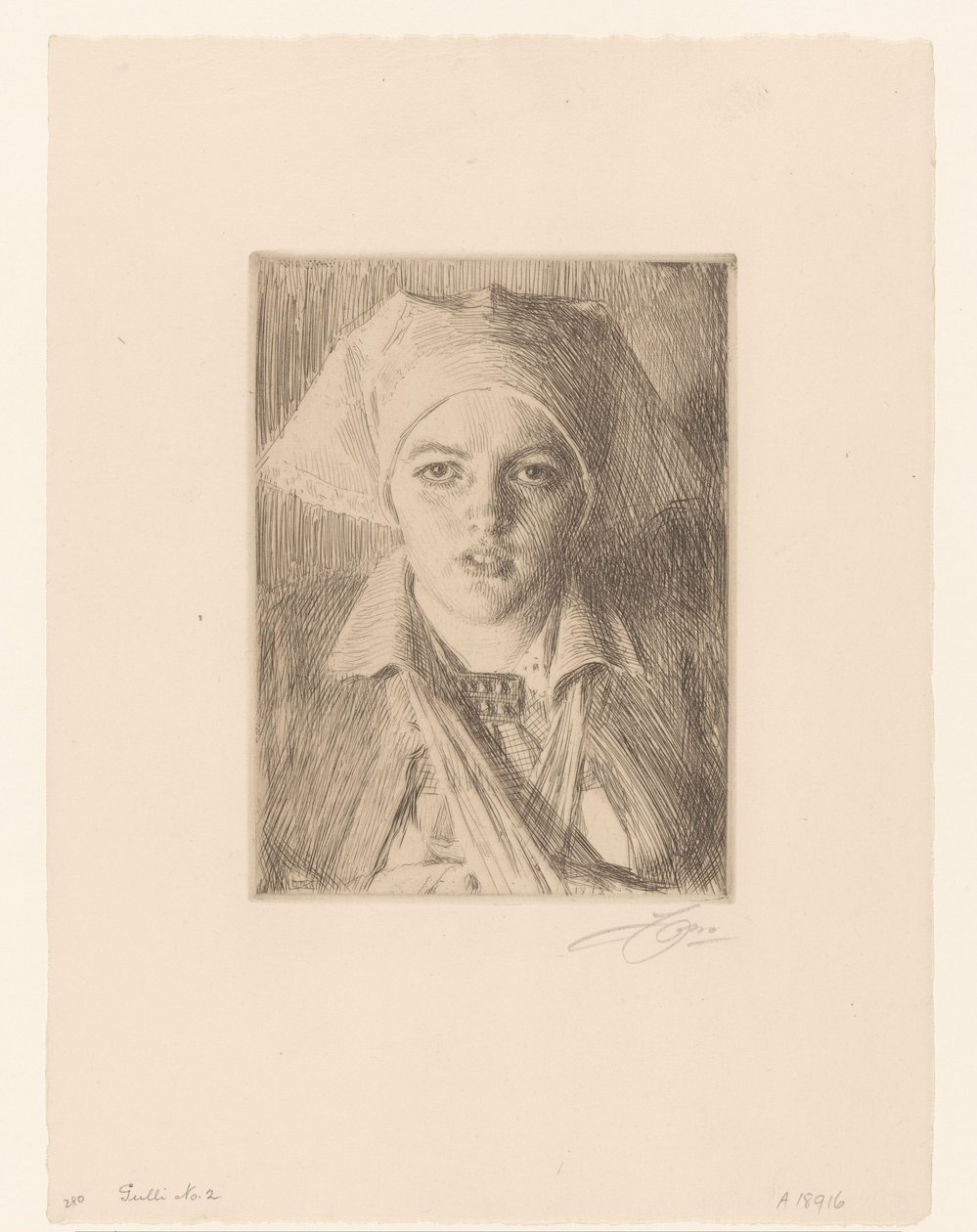Portrait of Gulli II by Anders Leonard Zorn (signed by artist)
