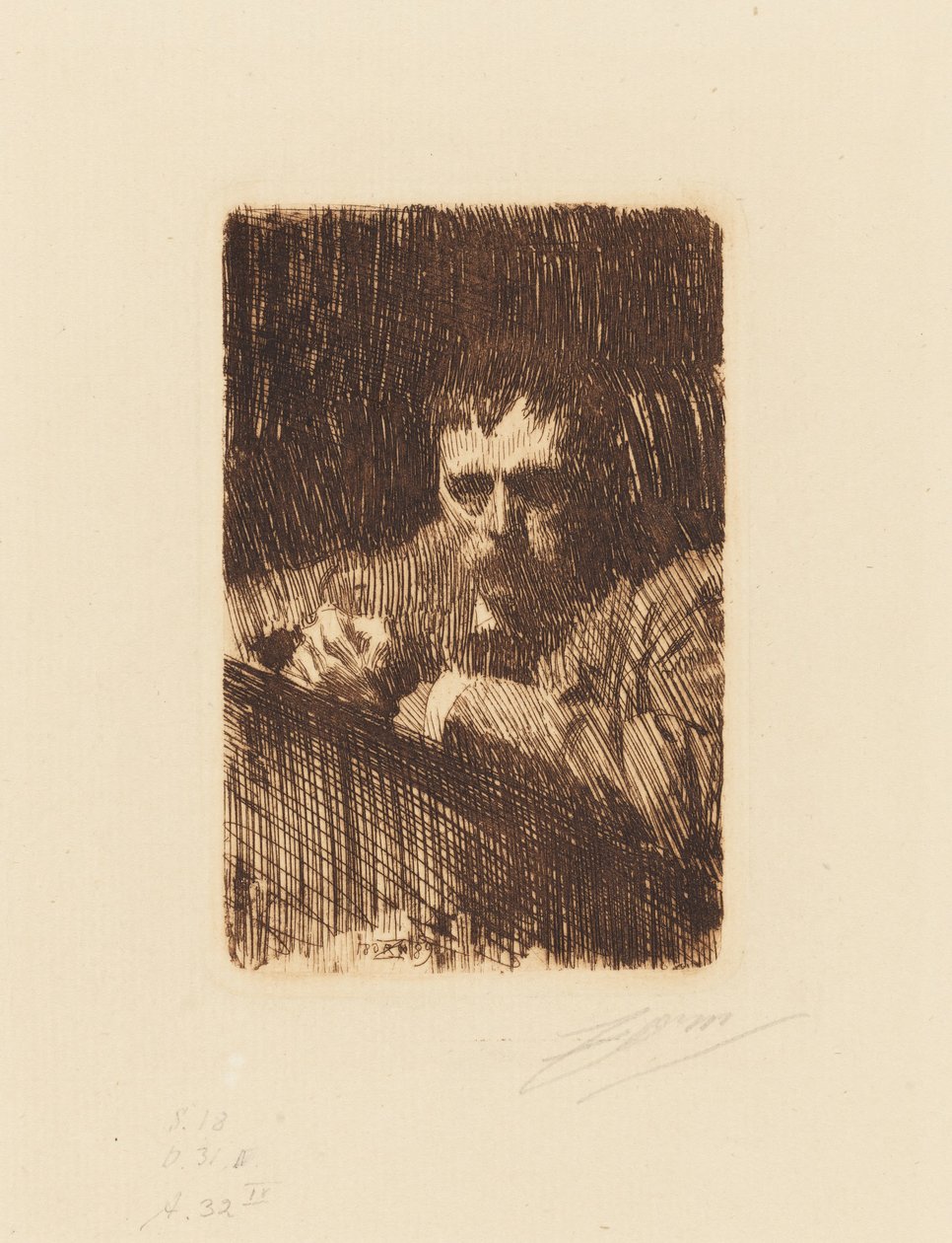Engraver. Self-Portrait by Anders Zorn