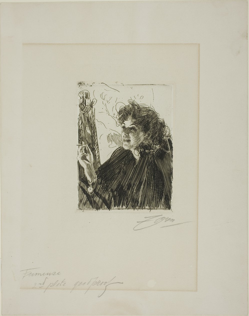 Girl with a Cigarette II by Anders Leonard Zorn