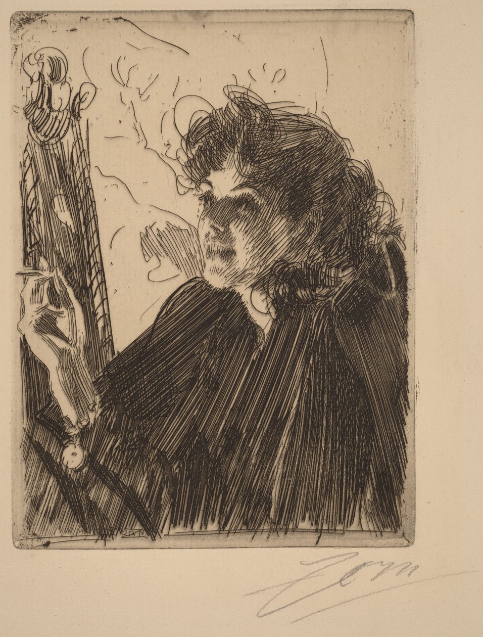 Girl with a Cigarette II by Anders Zorn