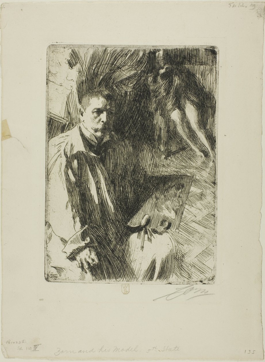 Self-Portrait with Model II by Anders Leonard Zorn