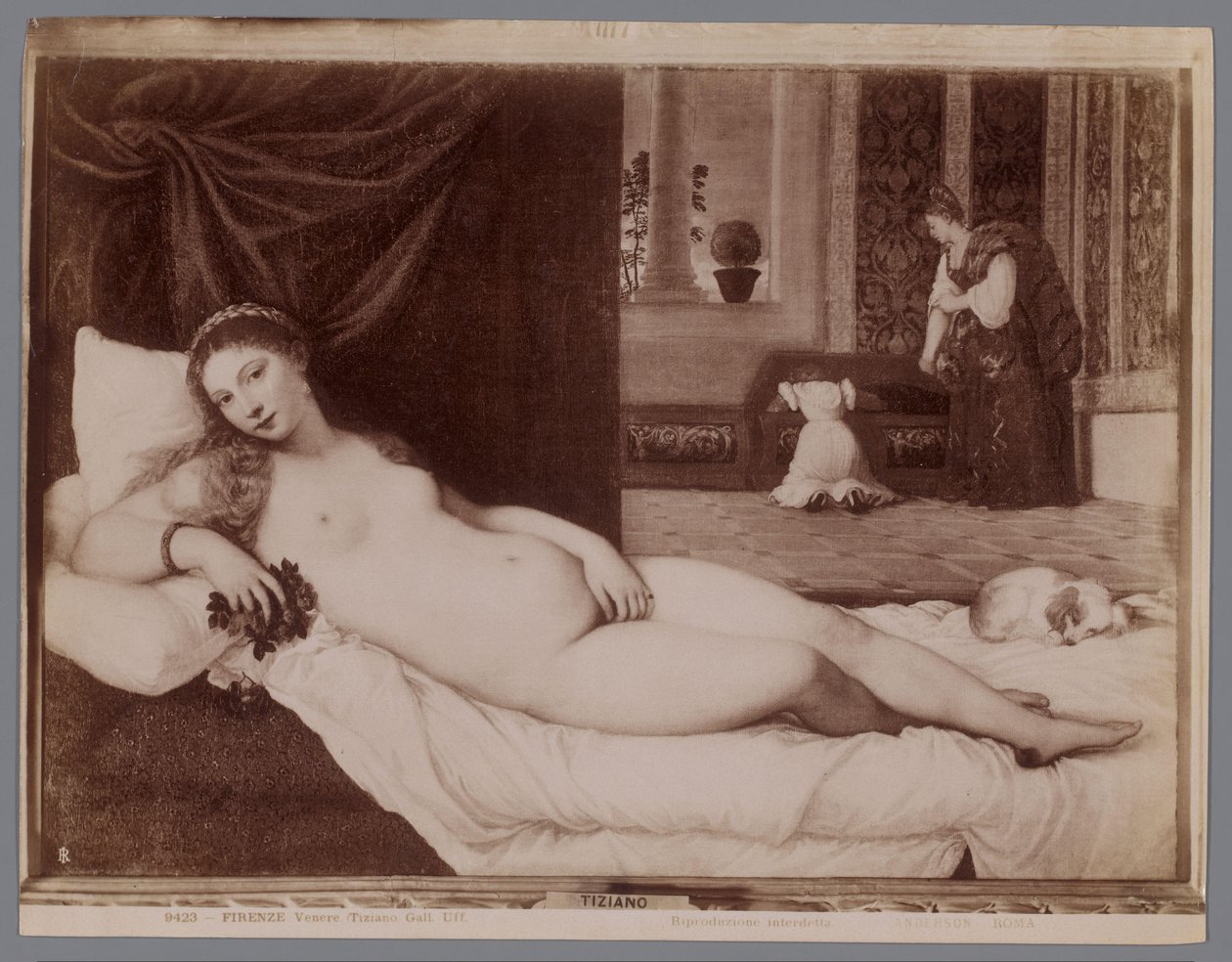Photoreproduction of the Painting The Venus of Urbino by Titian by Anderson (firma)