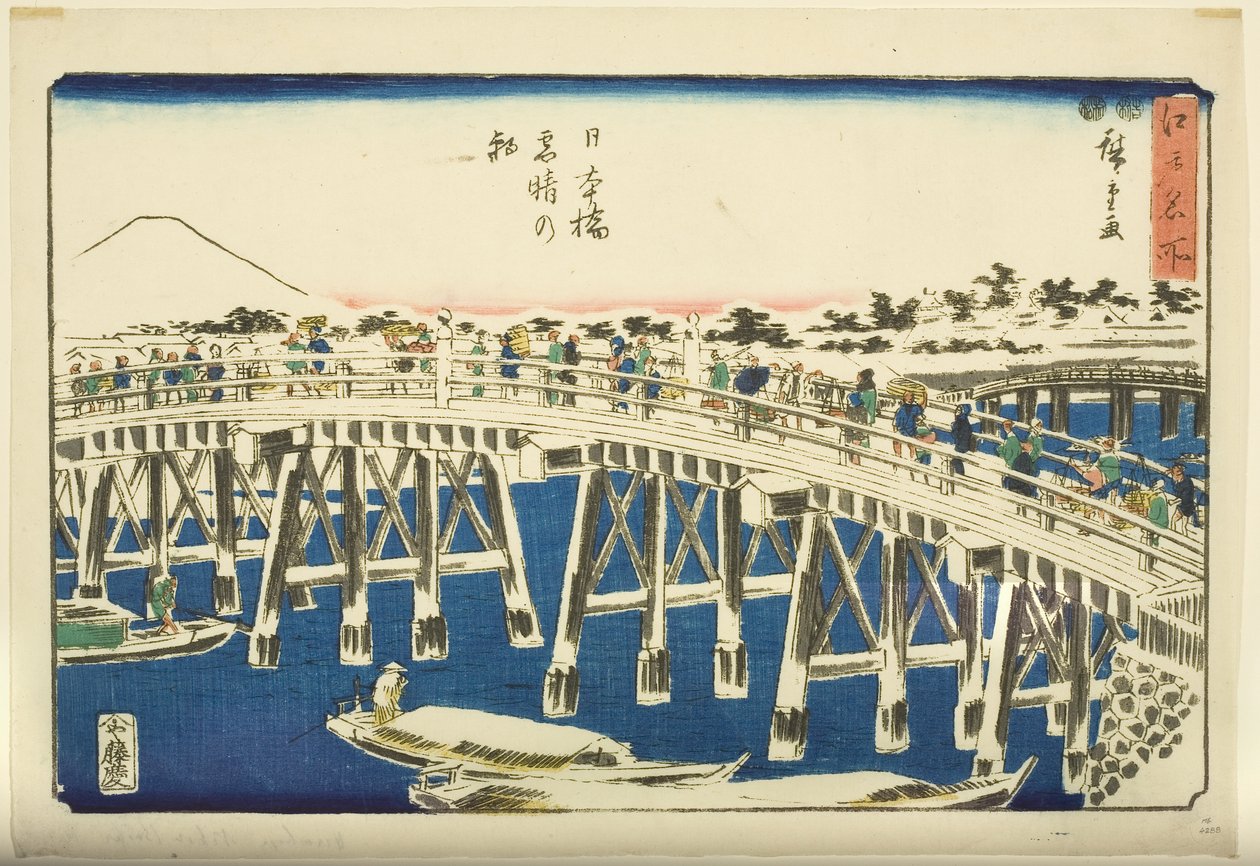 Clear Morning after Snow at Nihonbashi Bridge by Ando or Utagawa Hiroshige