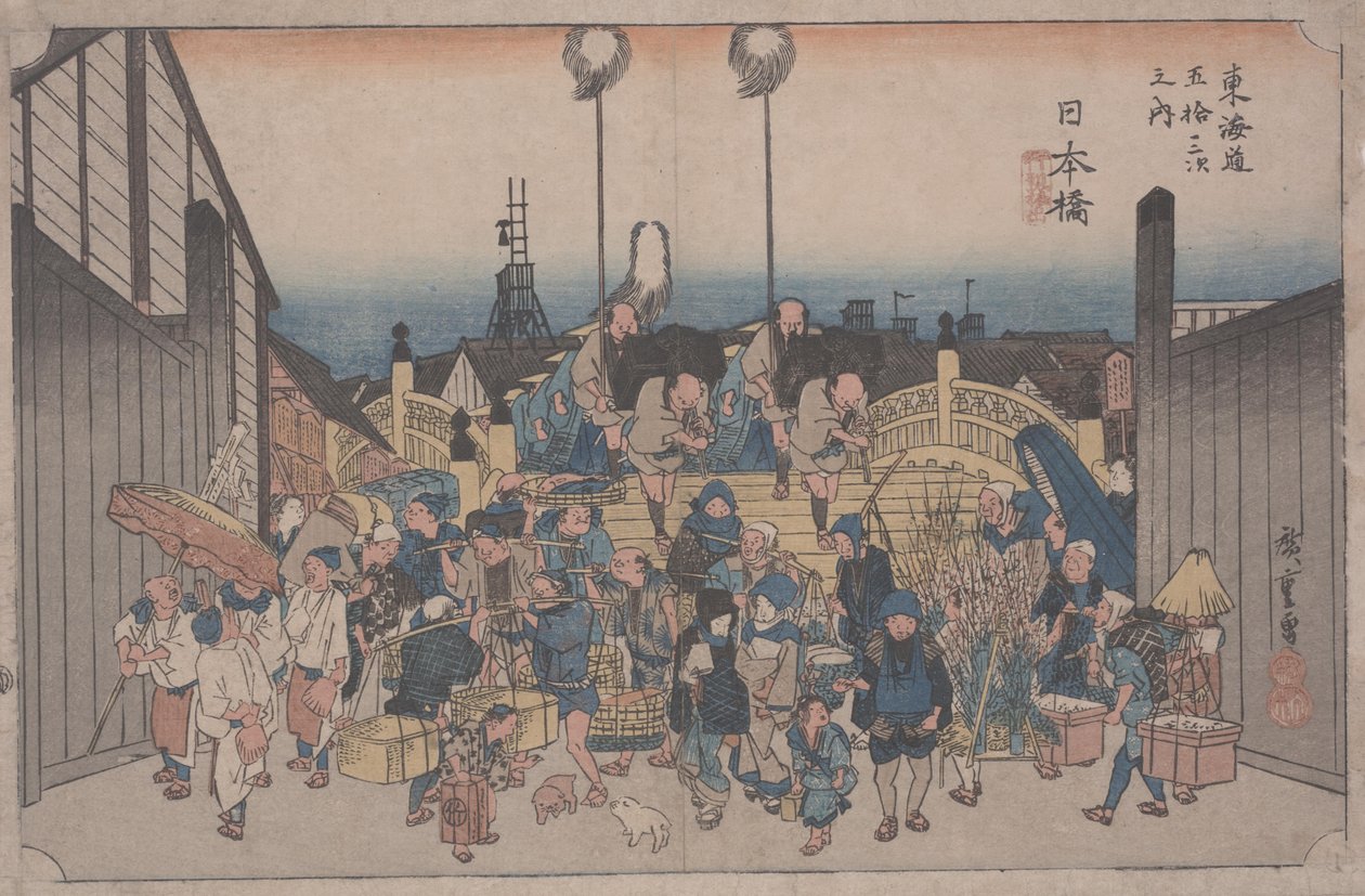 Morning Scene by Ando or Utagawa Hiroshige