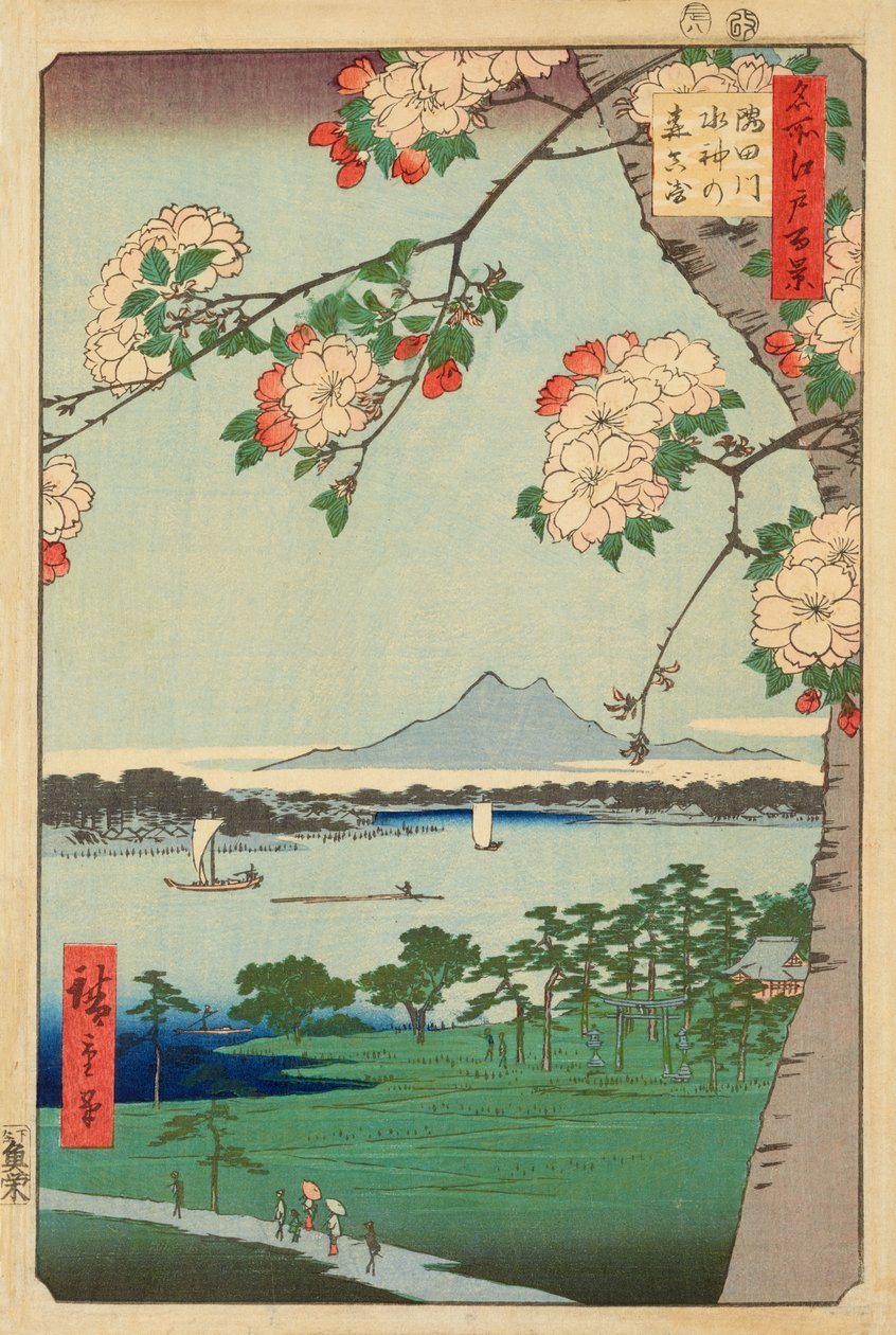 The Suijin Woods and Massaki on the Sumida River by Ando or Utagawa Hiroshige