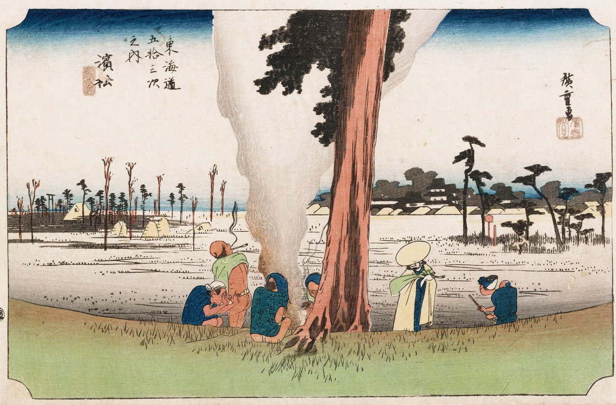 Winter View, Hamamatsu, from the series The Fifty-Three Stations of The Tokaido, c.1834 by Ando or Utagawa Hiroshige