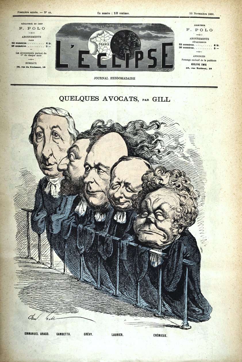 Some Lawyers - The Eclipse No. 44 (November 22, 1868) by Andre Gill