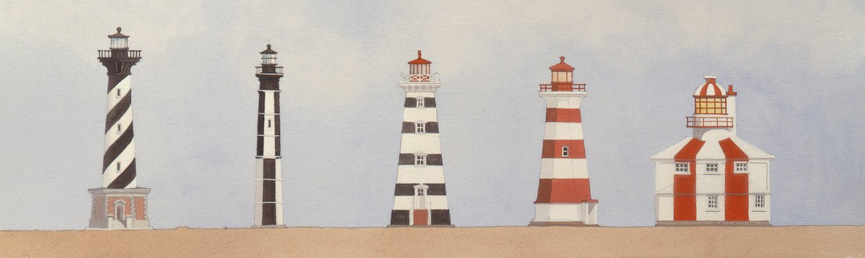 Painted Lighthouses by Andras Kaldor