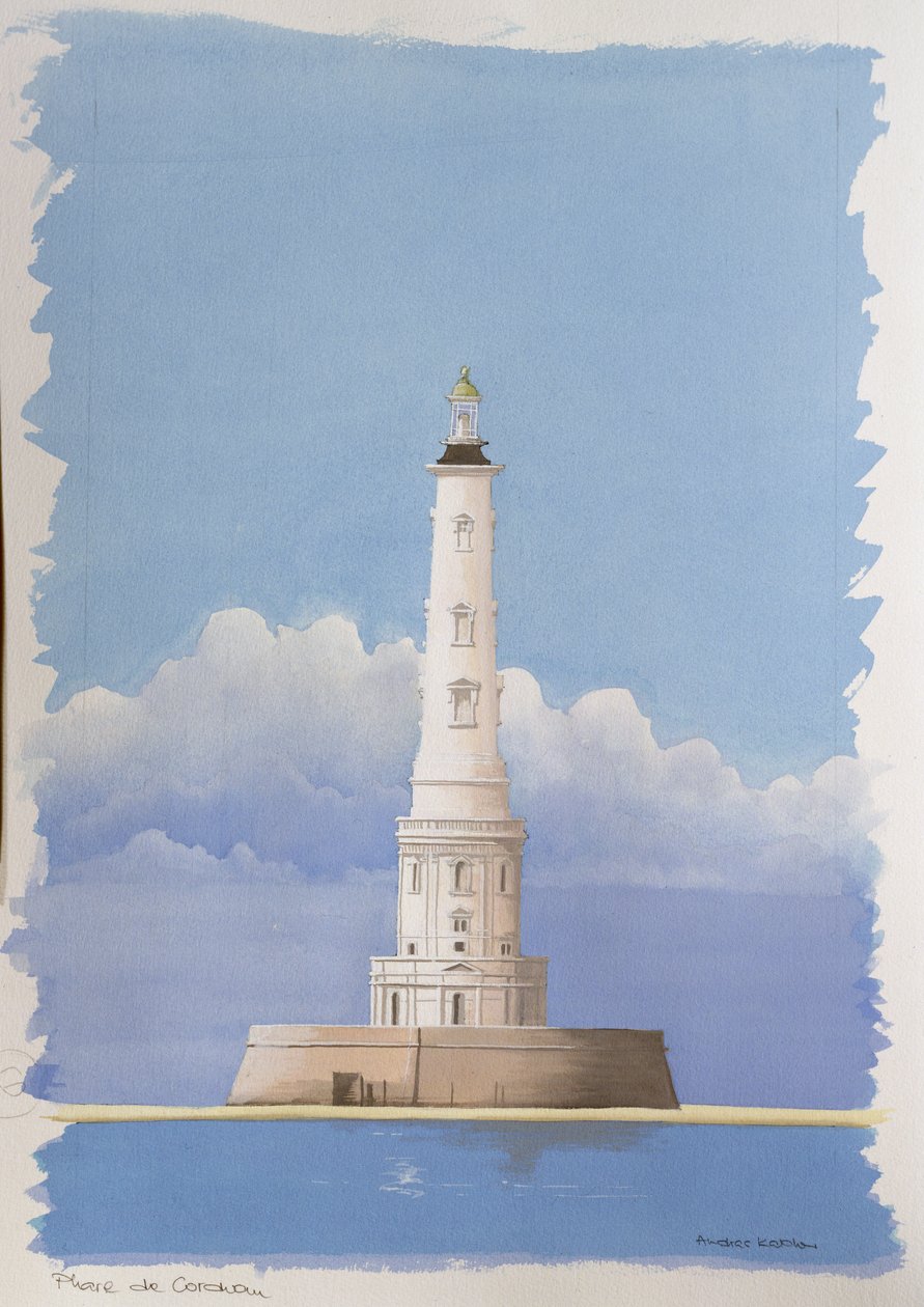 Corduan Lighthouse, Pointe de Grave, Gironde, France by Andras Kaldor