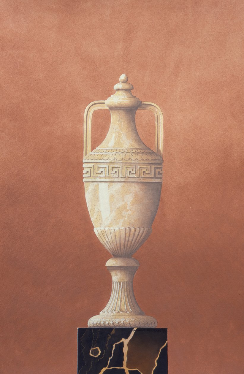 White Marble Amphora by Andras Kaldor