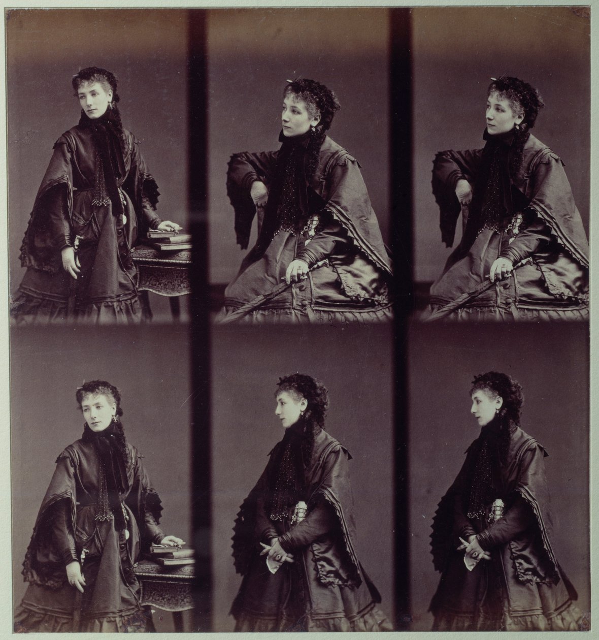 Portrait of Sarah Bernhardt in town costume by Andre Adolphe Eugene Disderi