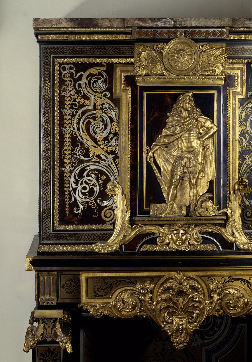 Cabinet Adorns the Figure of King Louis XIV in Hercules Gaulois (Detail) by Andre Charles Boulle