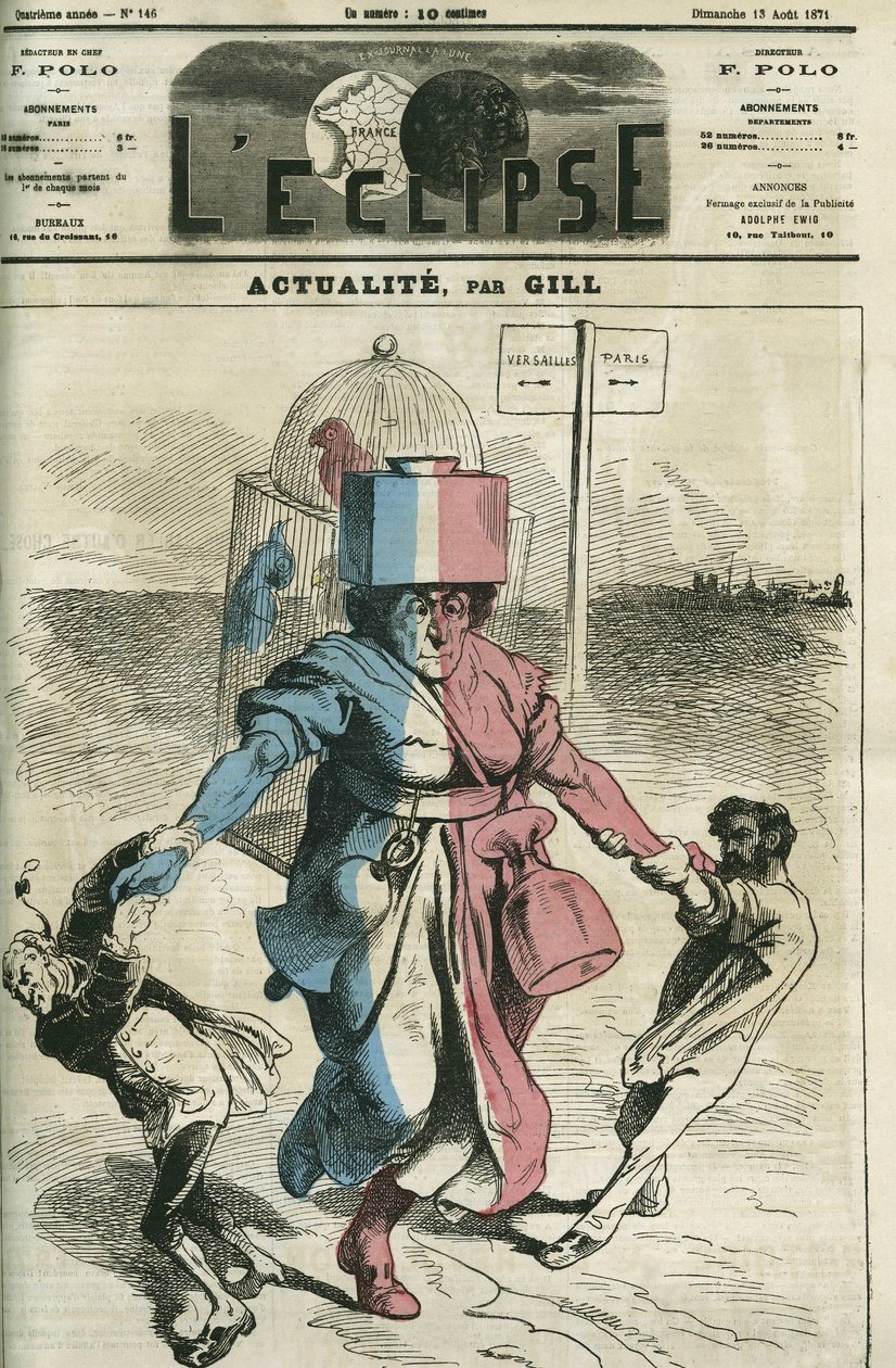 Actualite, the Republic tucted by the Royalists and Republicans by Andre Gill