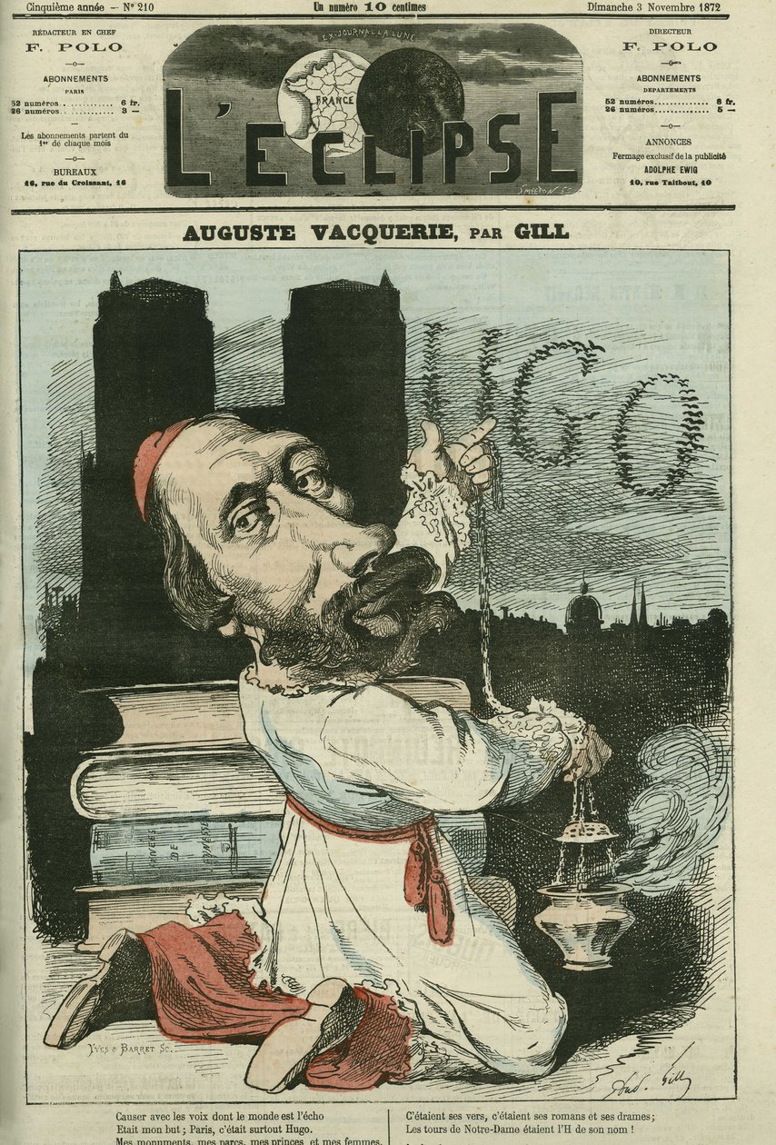 Auguste Vacquerie (1819-1895), French poet, playwright and journalist. Cover in L