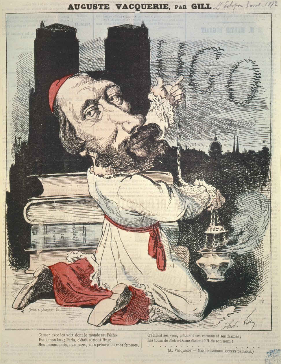 Auguste Vacquerie from the Cover of LEclipse, engraved by Yves & Barret, 3rd November 1872 by Andre Gill