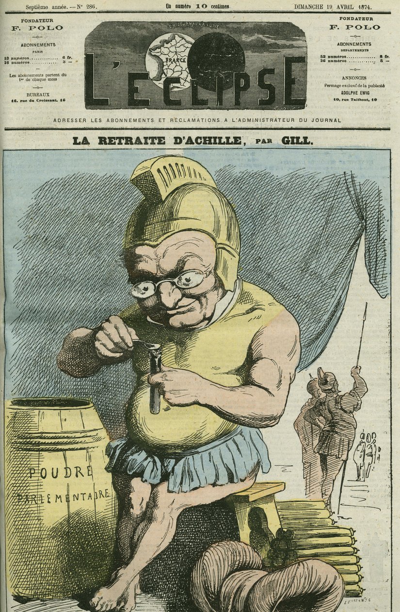 Cartoon by Adolphe Thiers (1797-1877), French statesman. Cover in L