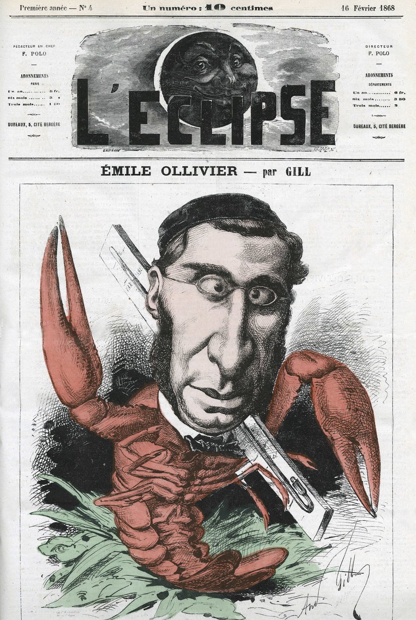 Emile Ollivier, French politician. Cover in 
