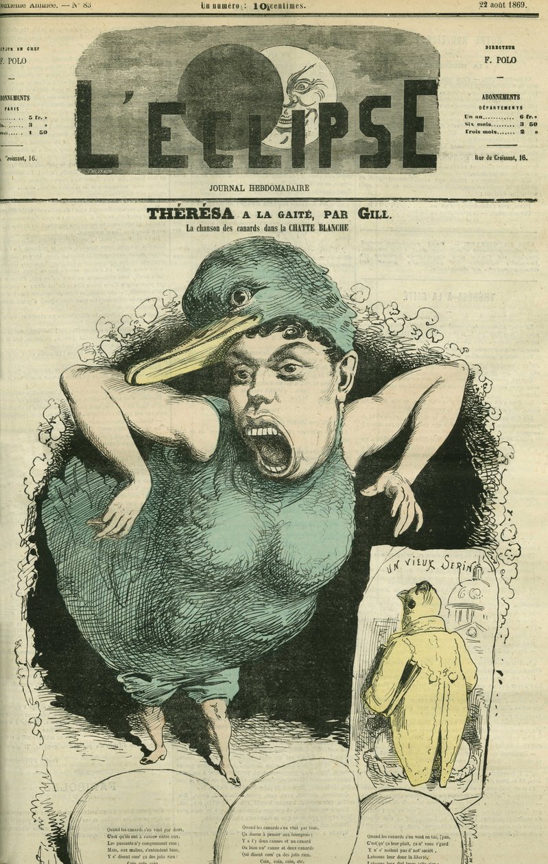 Emma Valendon dit Theresa, singer in The Tyrolean ducks at the Gaite Theatre. Cover in L