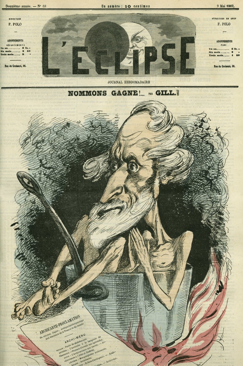Name Gagne, illustration of a candidate in an election. Cover in 