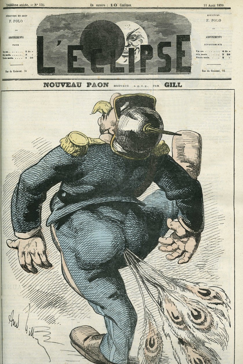 New Peacock, cartoon by William I, winner of the Franco-Prussian War. Cover in 