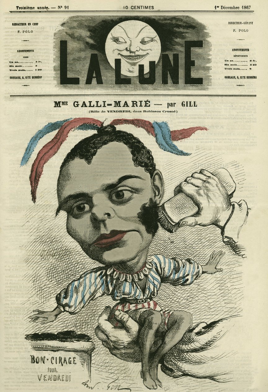 Portrait of Celestine Galli-Marie, French Singer by Andre Gill