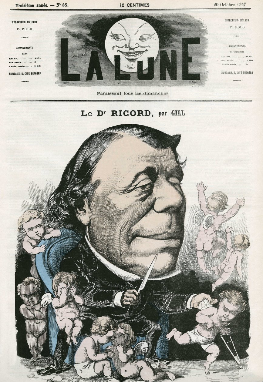 Portrait of Doctor Ricord, French Doctor by Andre Gill