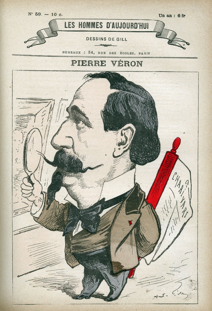 Portrait of Pierre Veron by Andre Gill