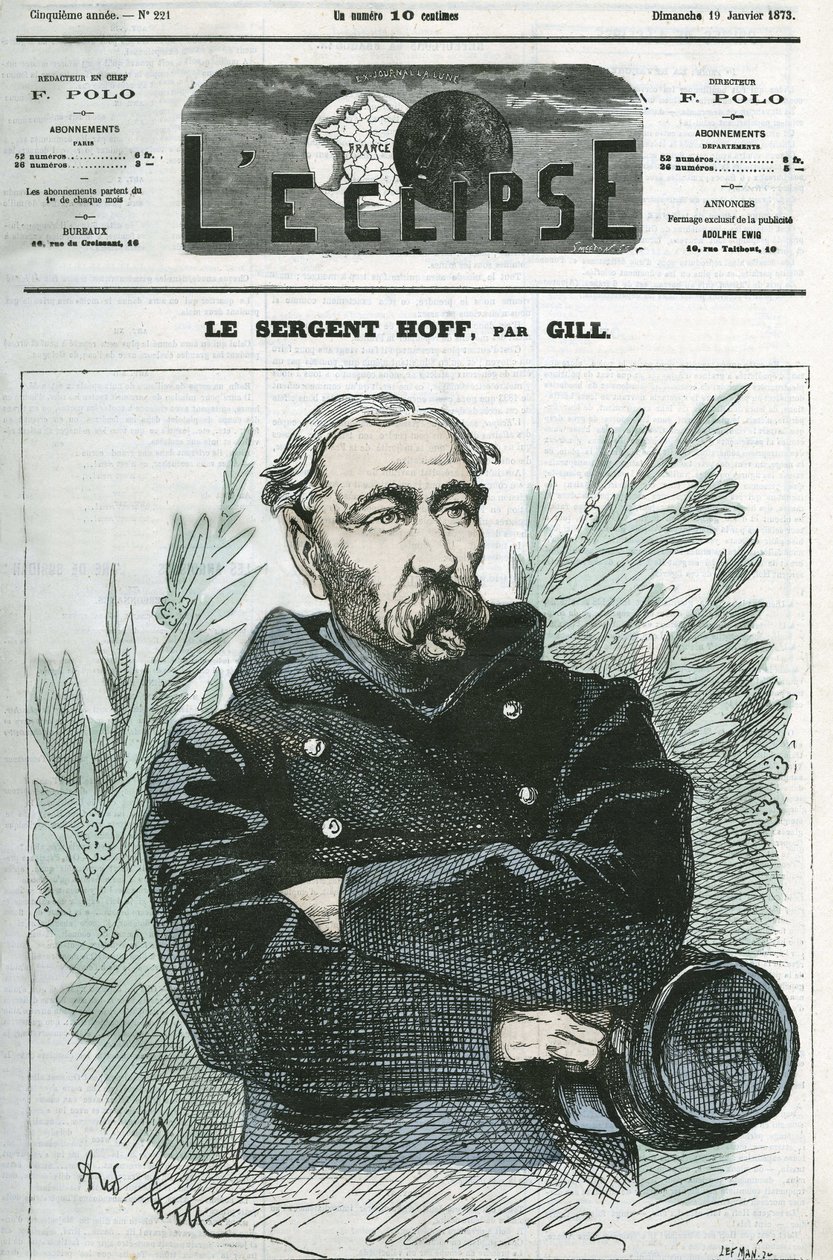 Portrait of Sergeant Ignace Hoff (1836-1902), soldier, hero of the War of 1870 against Prussia. Cover in L