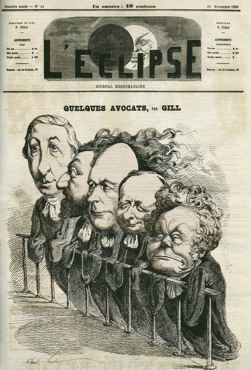 Some lawyers, Emmanuel Arago, Leon Gambetta, Jules Grevy, Laurier and Adolphe Cremieux. Cover in 