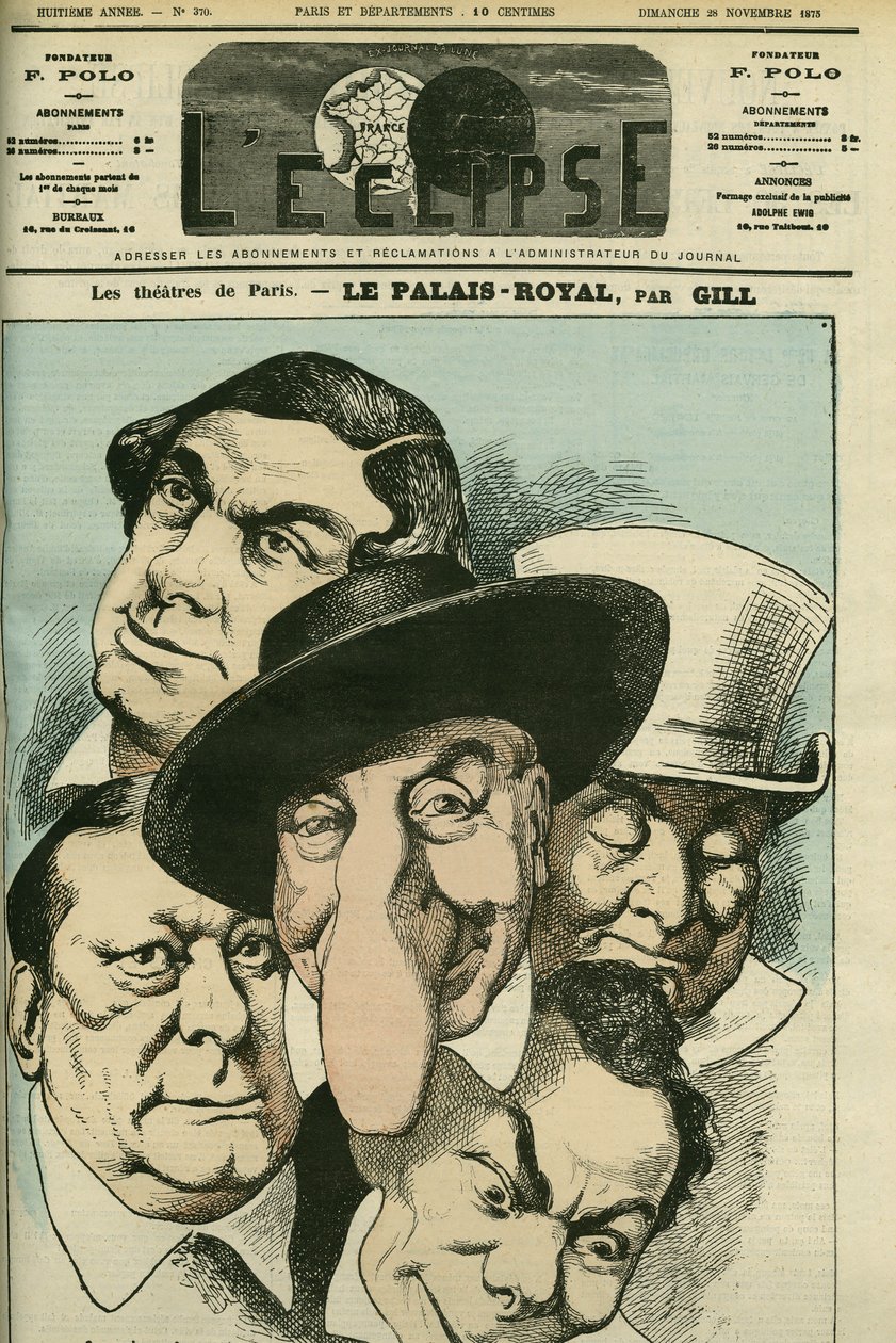 Theatre Le Palais Royal with French Actors by Andre Gill