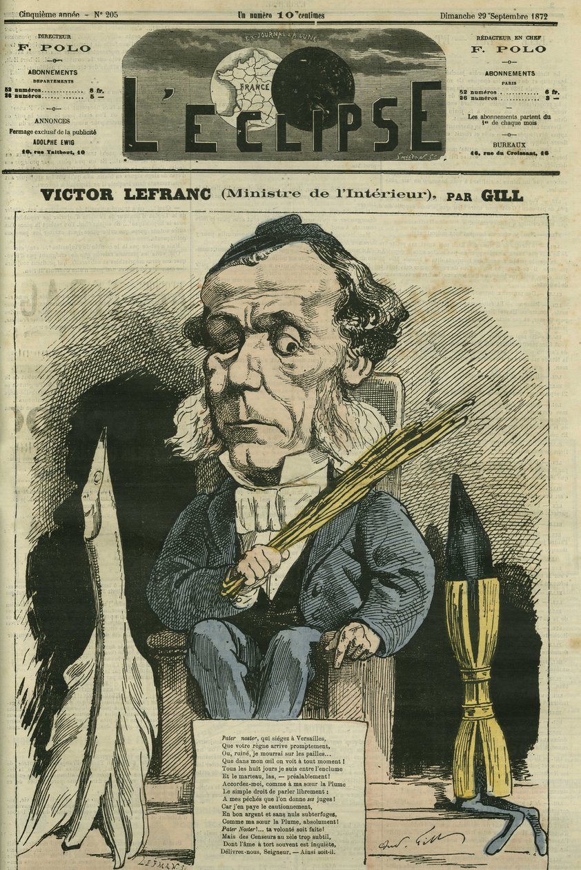 Victor Lefranc (1809-1883), French Politician. Cover in L