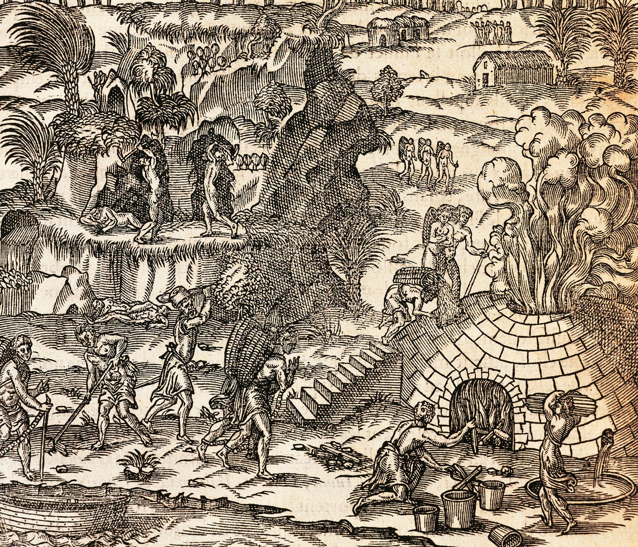 Indian Slaves Working in Mine in Cuba, Illustration from Cosmography by Andre Thevet by Andre Thevet