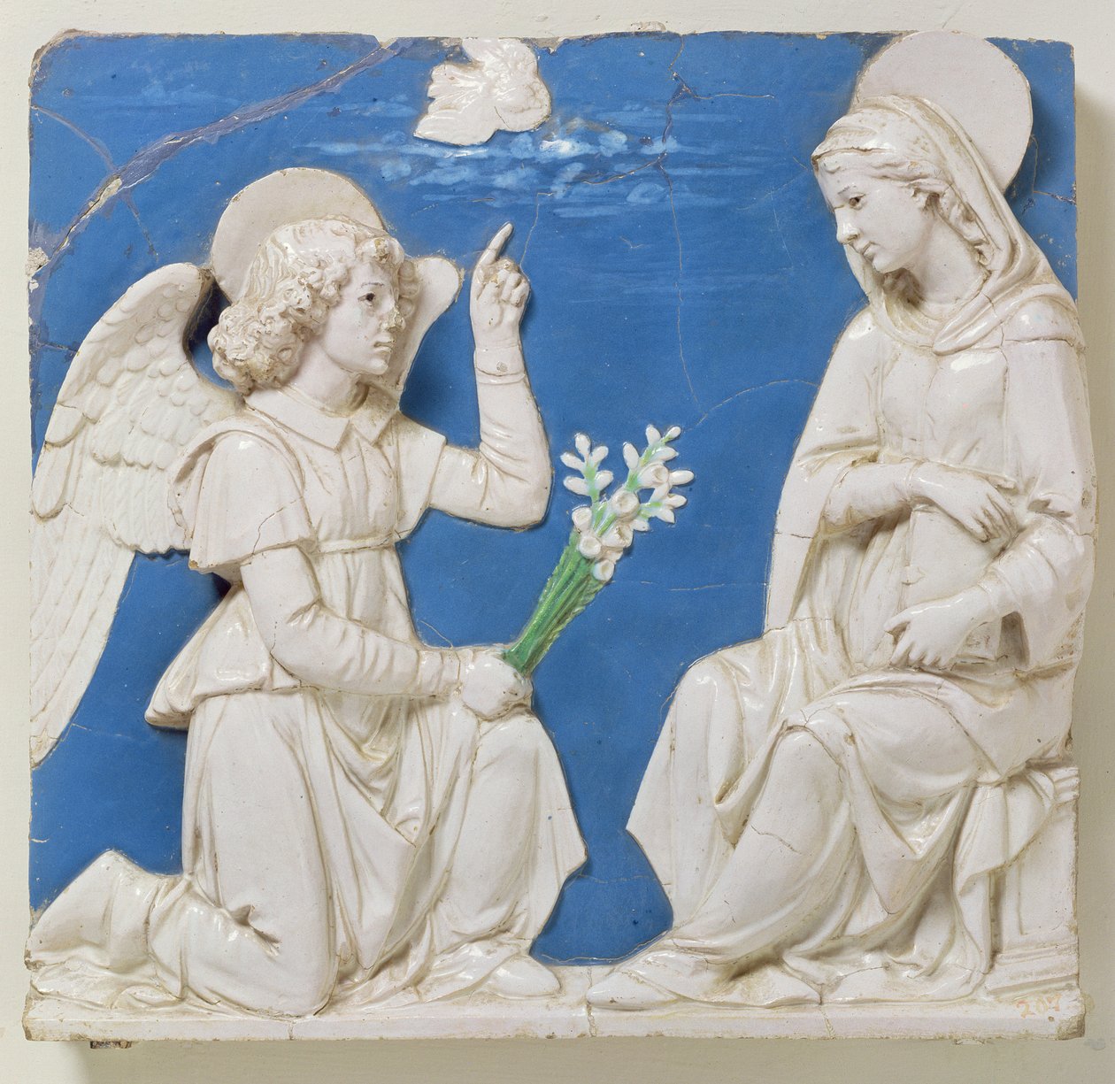 The Annunciation (glazed terracotta) by Andrea Della Robbia