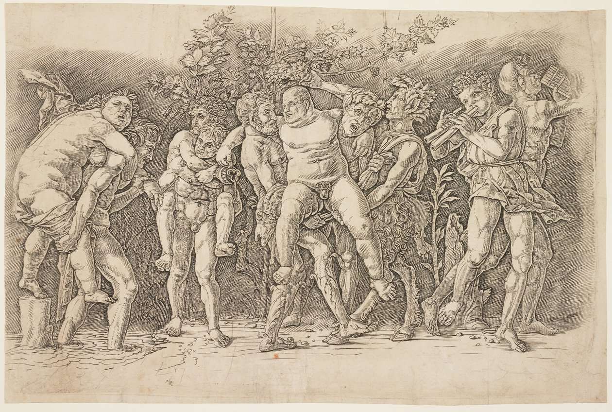 Bacchanal with Silenus by Andrea Mantegna
