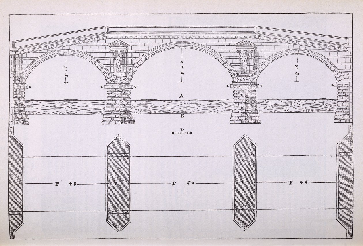 Elevation of a Bridge, Illustration from a Facsimile Copy of 