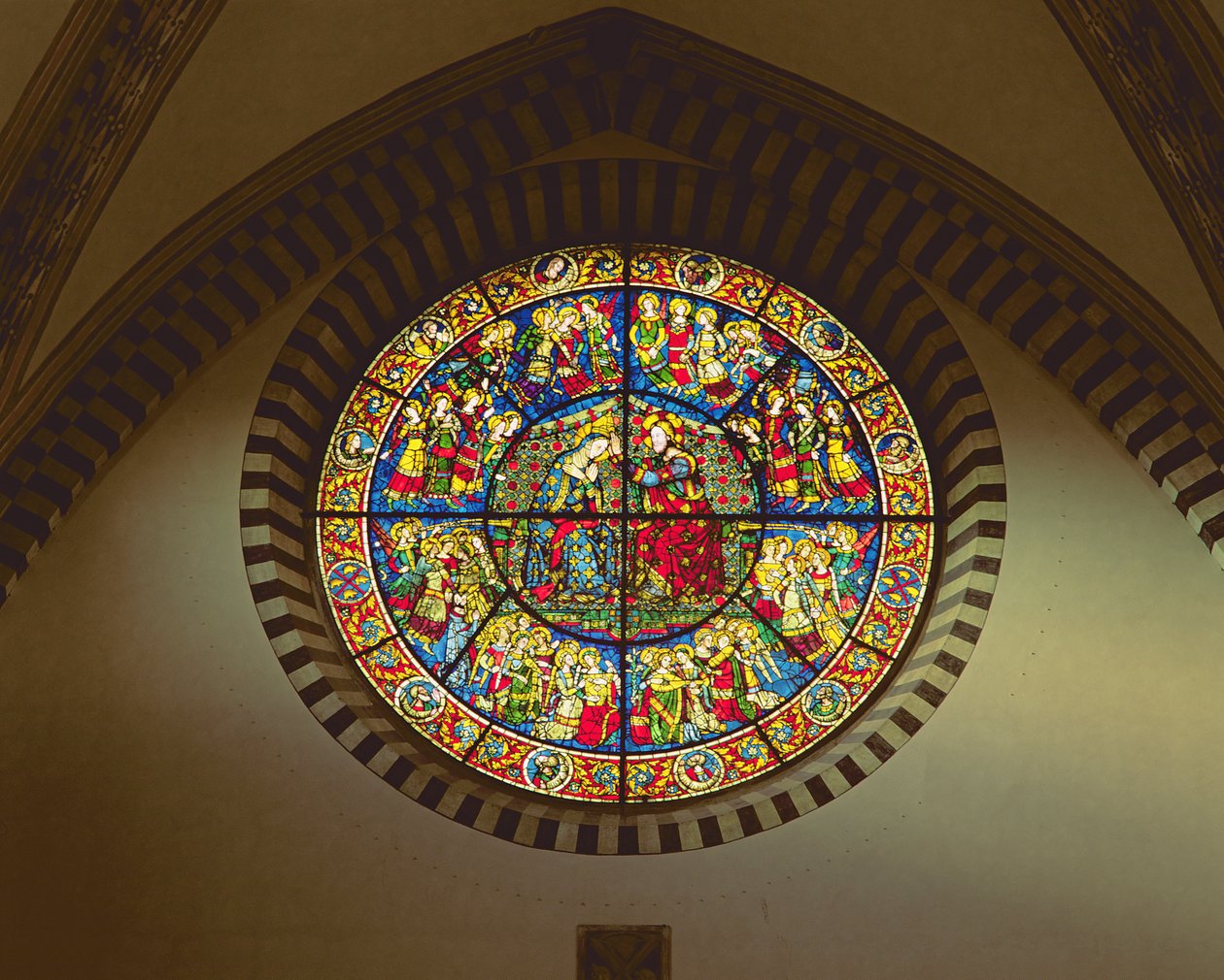 Rose Window Depicting the Coronation of the Virgin by Andrea di Bonaiuto