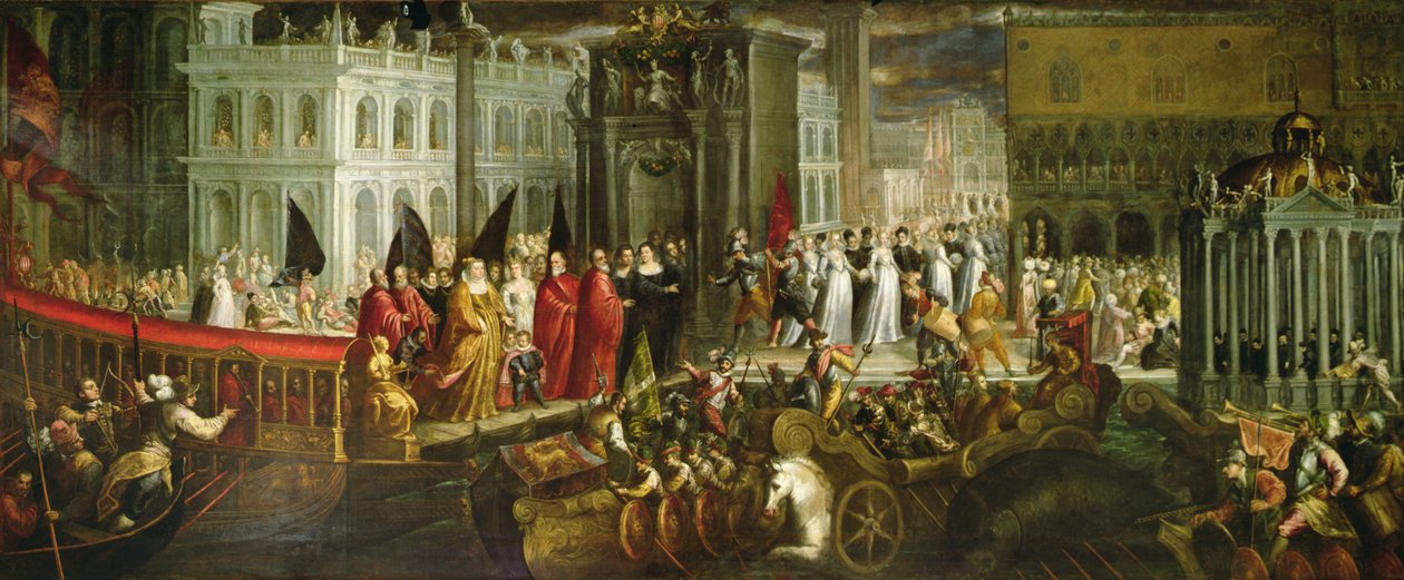 Arrival of the Dogaressa Morosina Morosini Grimani at the Ducal Palace, Venice by Andrea Vicentino