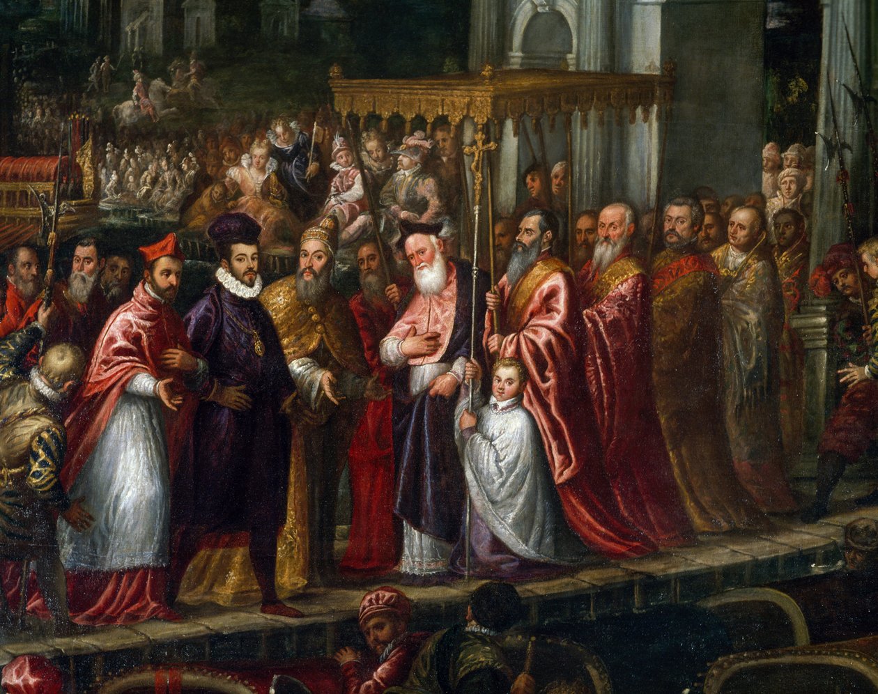 Doge Mocenigo and Patriarch Trevisan welcoming Henry III to the Lido in 1574 by Andrea Vicentino