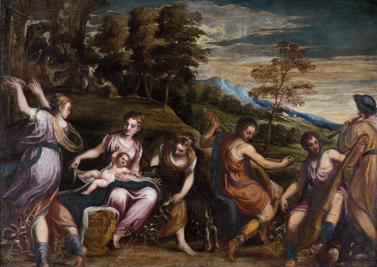 Childhood of Jupiter by Andrea Schiavone
