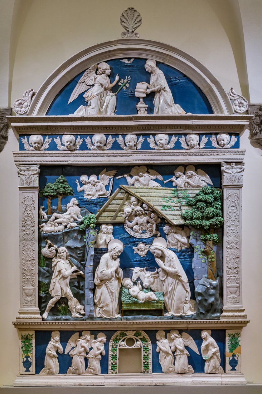 Nativity, Adoration of the Shepherds and Annunciation by Andrea (workshop of) Della Robbia