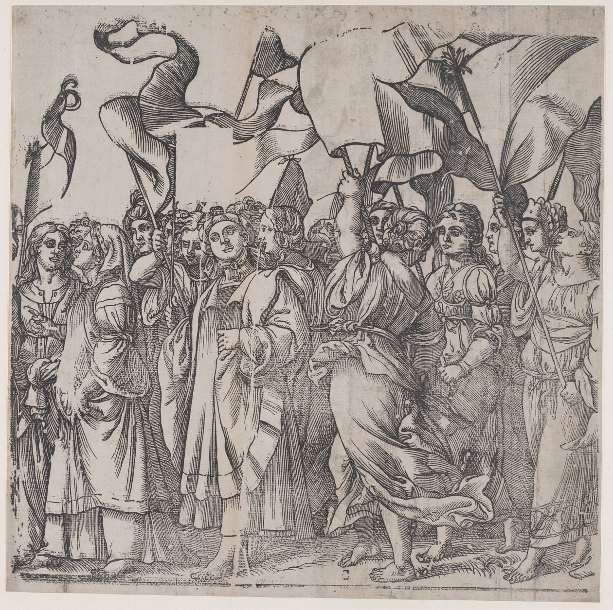 Section C: Female Martyrs and Saints Holding Banners, from The Triumph of Christ by Andrea Andreani