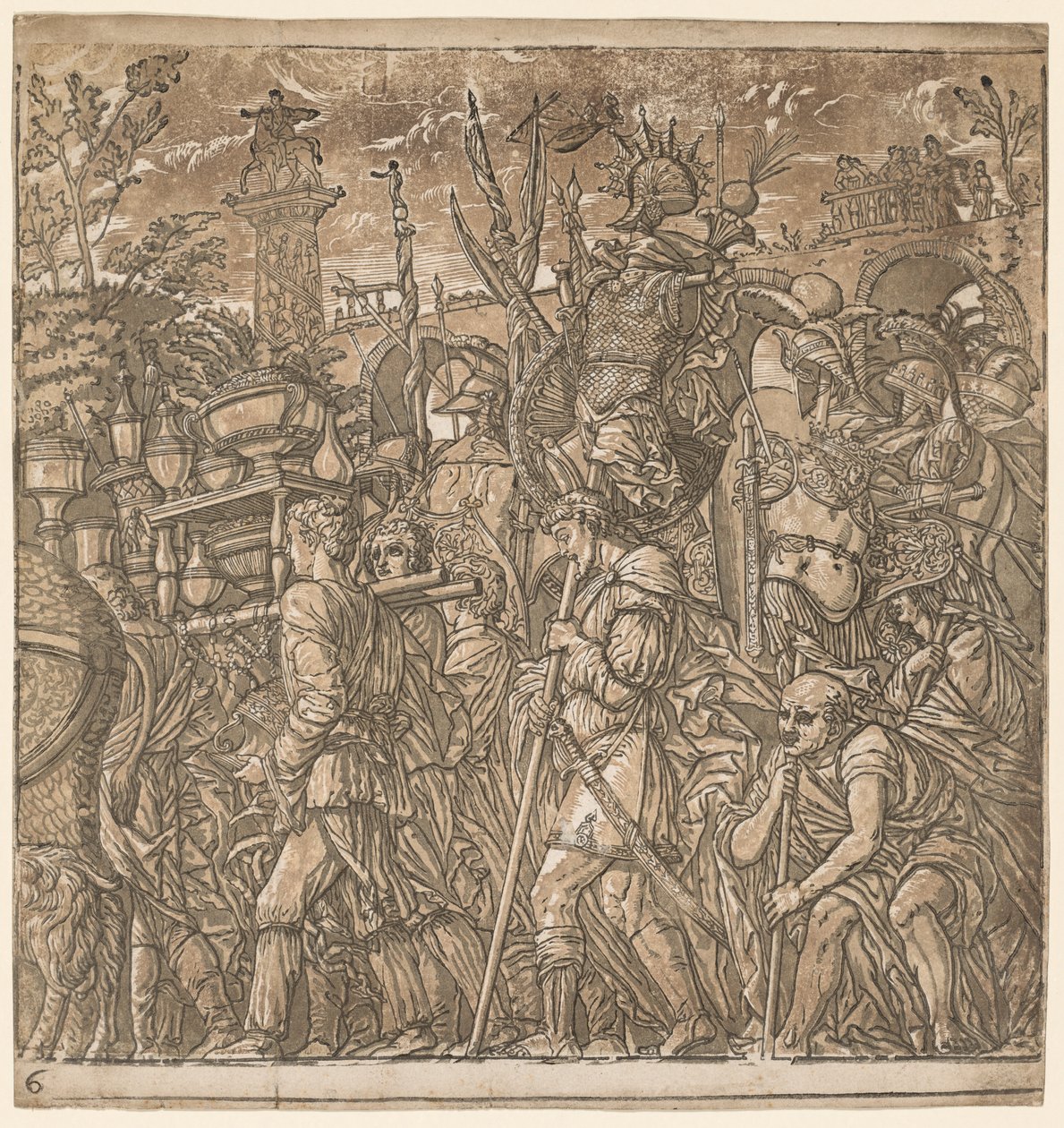The Triumph of Julius Caesar: Soldiers Carrying Vases and Trophies of War by Andrea Andreani