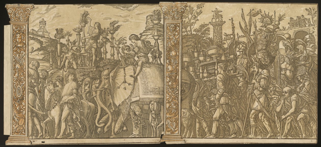 The Triumph of Julius Caesar (no.5 and 6 plus 2 columns) by Andrea Andreani
