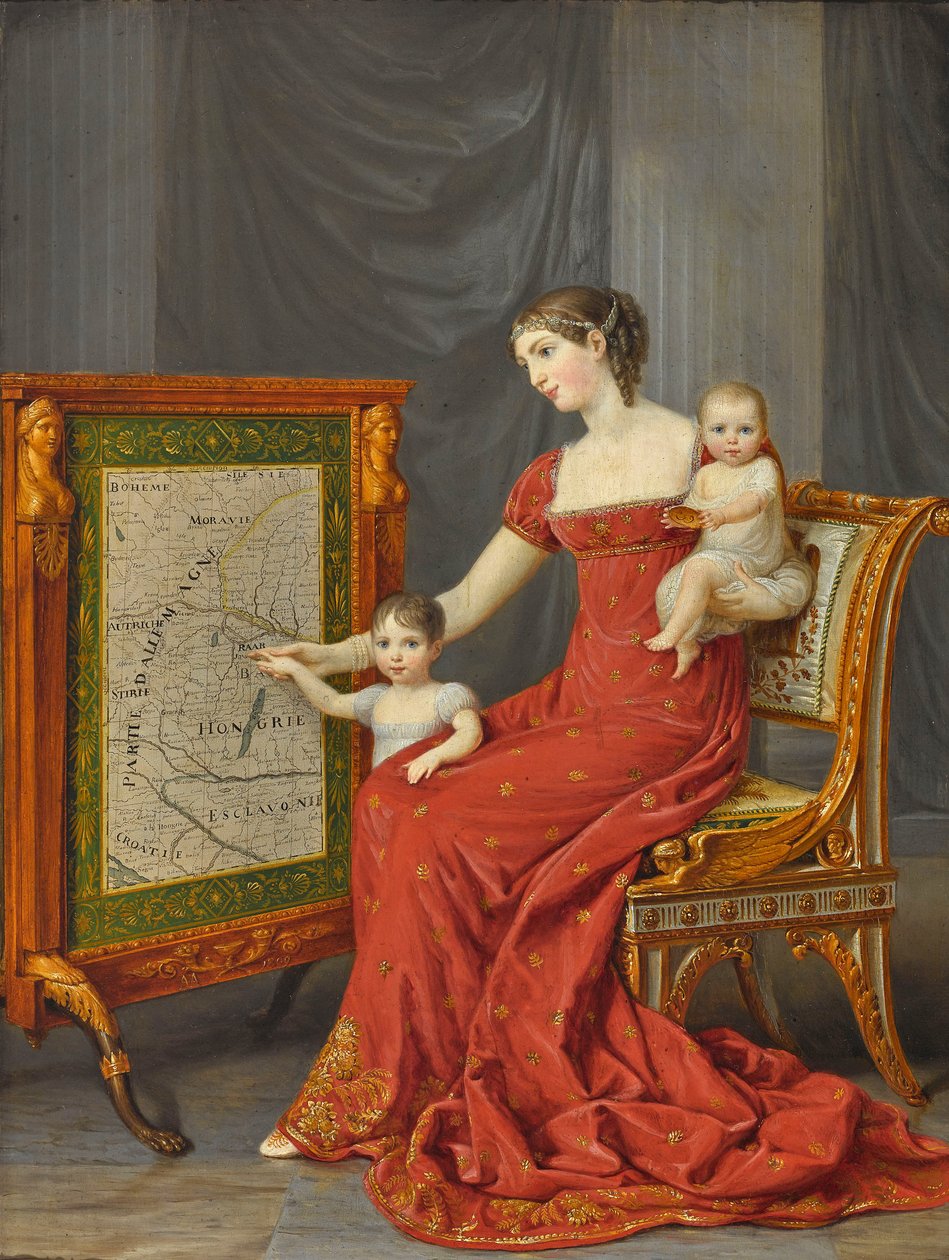 Princess Augusta of Bavaria with Her Children Josephine and Eugenie by Andrea Appiani