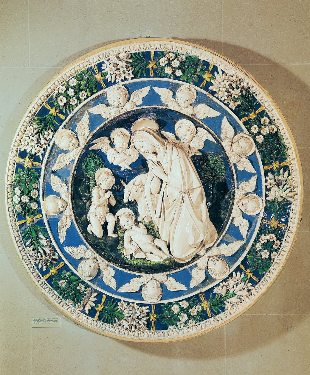 Adoration of the Virgin with St. John the Baptist and Two Cherubs by Andrea Della Robbia