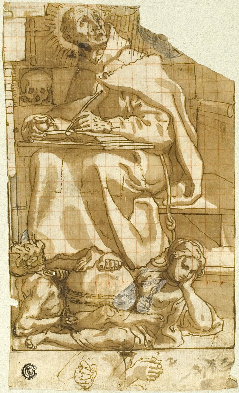 Saint Romuald or Saint Augustine in His Study by Andrea Lilio