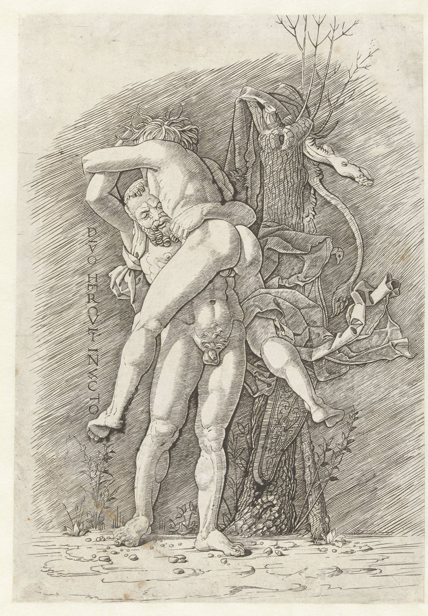 Hercules and Antaeus by Andrea Mantegna (school of)
