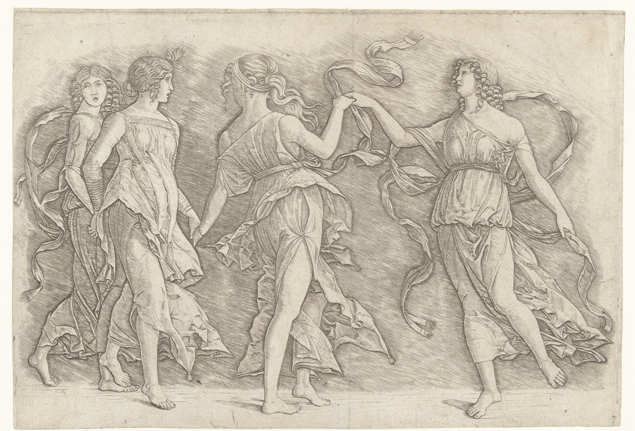 Four Dancing Women by Andrea Mantegna (school of)
