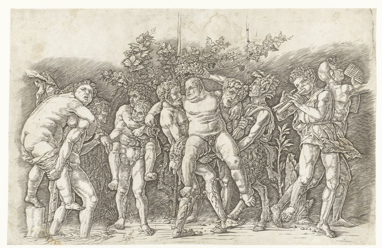 Bacchanal with Silenus by Andrea Mantegna